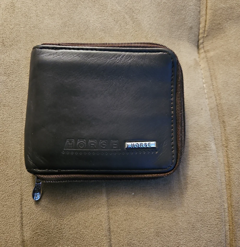 Black Imperial Horse genuine leather wallet